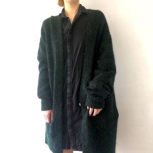 Acne Studios Emerald Green Kid Mohair Cardigan